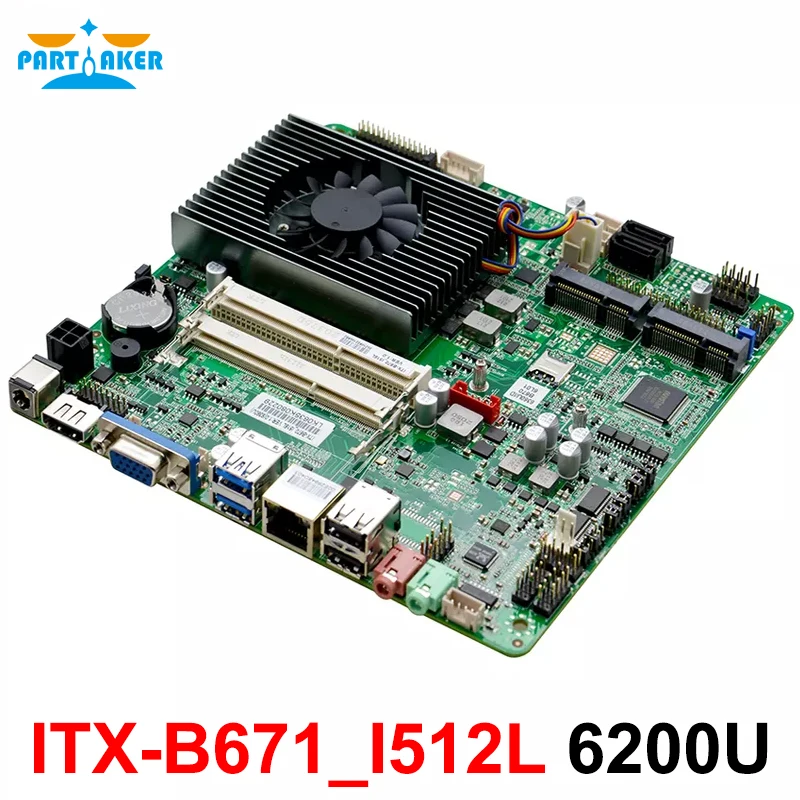 Mini ITX Motherboard Industrial Embedded Mini Itx mainboard X86 ITX-B671_I512L I5 6200U Dual Channel DDR3L board with I211 LAN