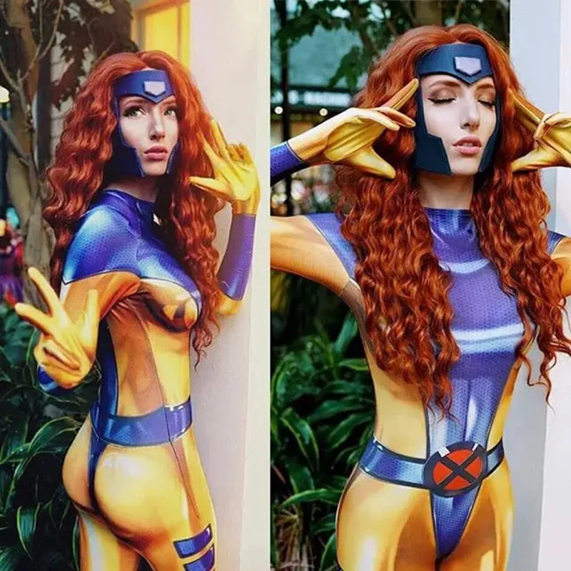 Disfraz de superhéroe x-men para mujer, traje de Halloween, mono Zentai, monos de fiesta # 1 #   W