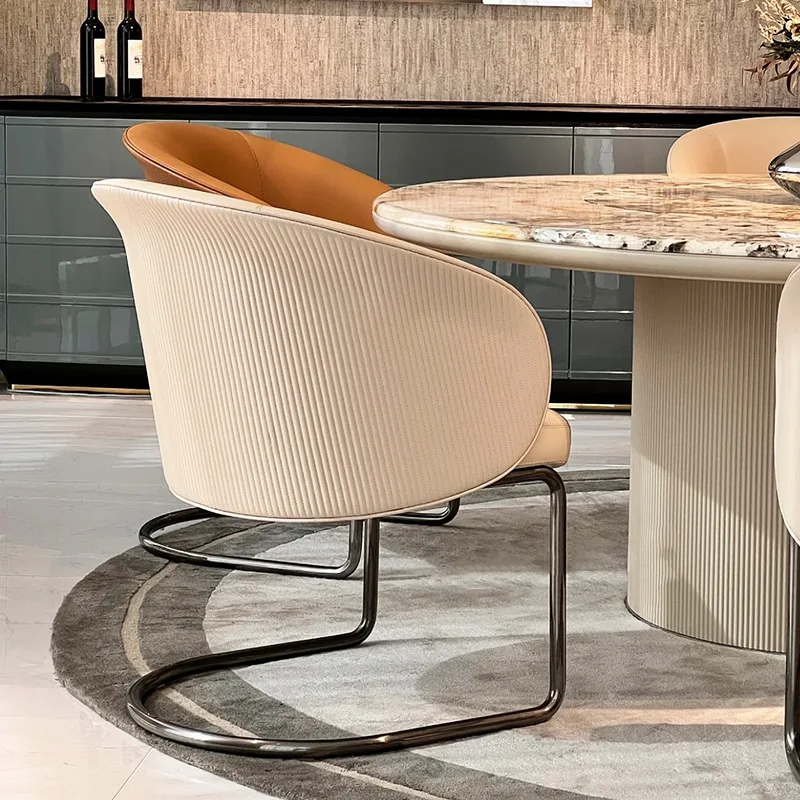 

Modern leather dining chair home high-end designer negotiates Italian creativity of chair