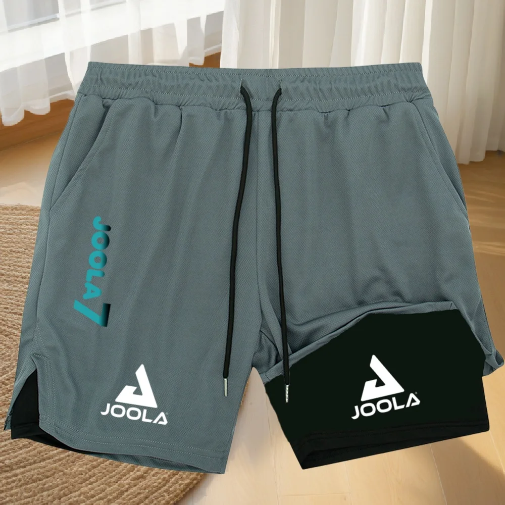 Breathable JOOLA Sports Shorts for Men, 2-in-1 Quick Dry Running Gym Shorts with Elastic Waist, Anti-chafe Training Bottom