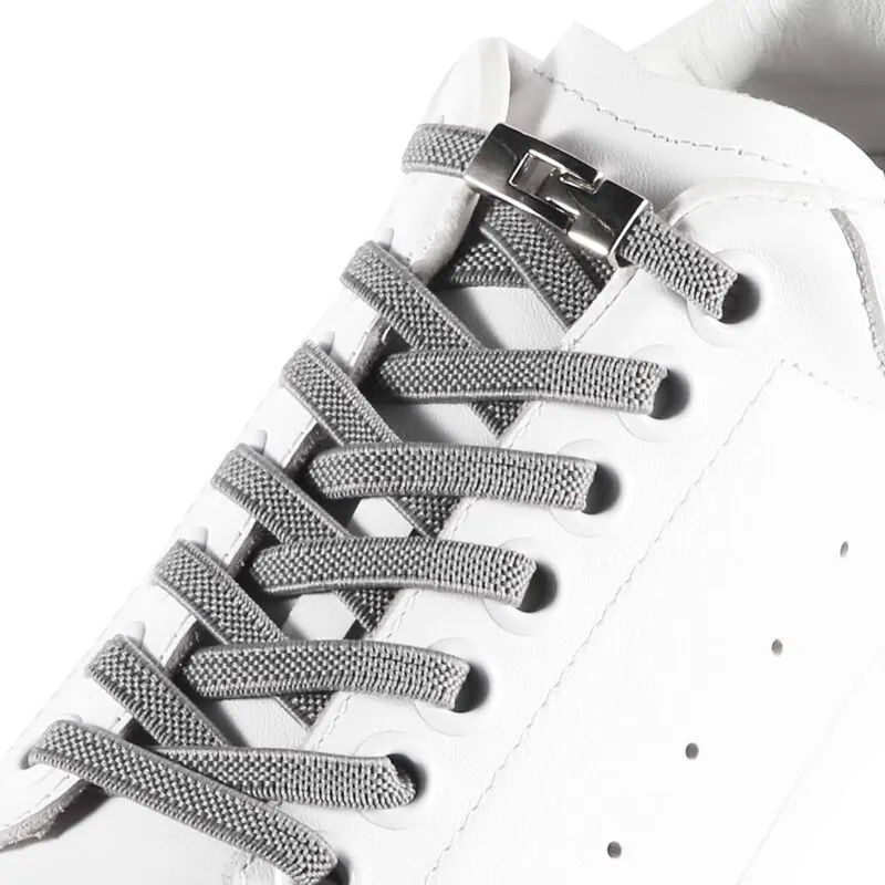 Cross metal lock No tie shoelaces Flat Suitable for hiking sports Elastic Shoelace Child Adult Universal Sneakers Lazy laces