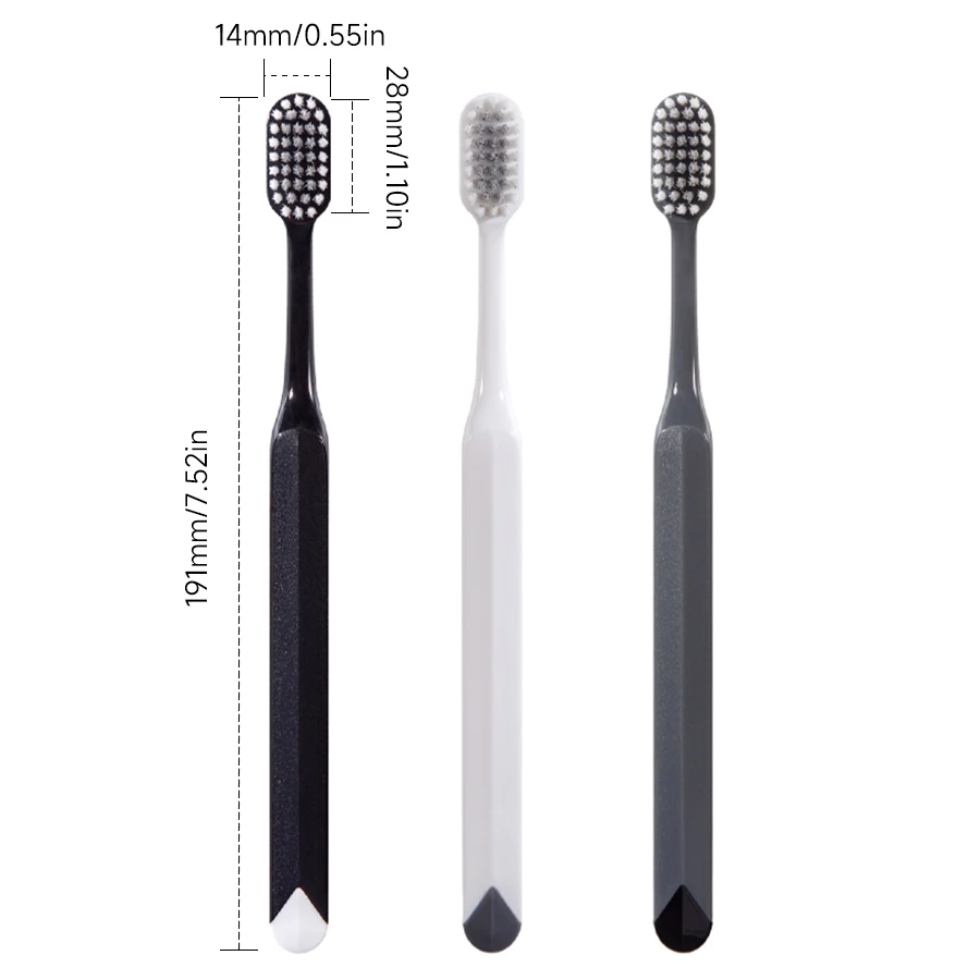 Confezione da 3 spazzolini da denti premium con setole morbide Testina per adulti di taglia media e grande progettata per pulire più molto