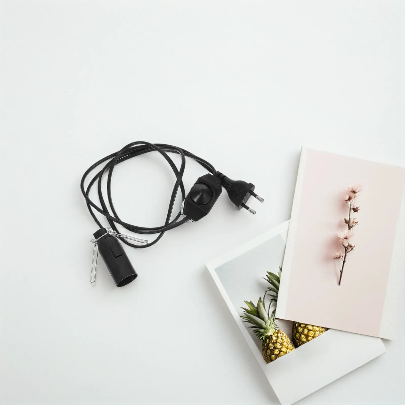 Electric Power Supply Cable Compatible with 5Mm Round Plug Salt Crystal Lamps Stable and Safe Connection