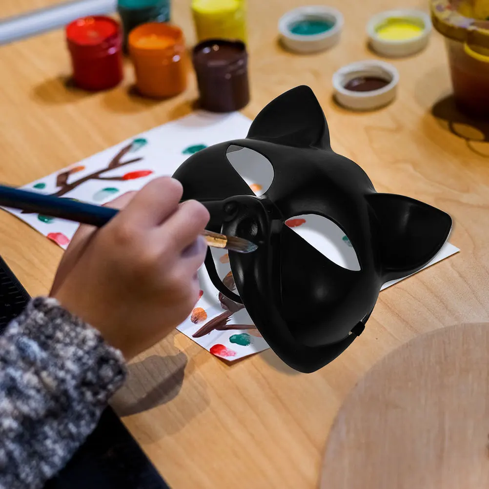

4Pcs Paper Cat Masks Blank Paintable Masks for Crafts DIY Masquerade Face Mask Cat Mask Paint Masquerade Decor