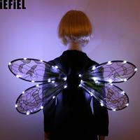 Halloween Fairy Dragonfly Wing LED Light Wings Masquerade Party Costumes Dress Up Accessories Props