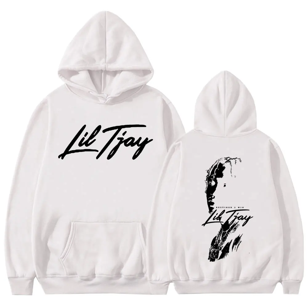 Rapper Lil Tjay Hoodies Destined 2 Win Music Album Print Hoodie Men's Vintage Oversized Sweatshirt Hip Hop Streetwear Tracksuit