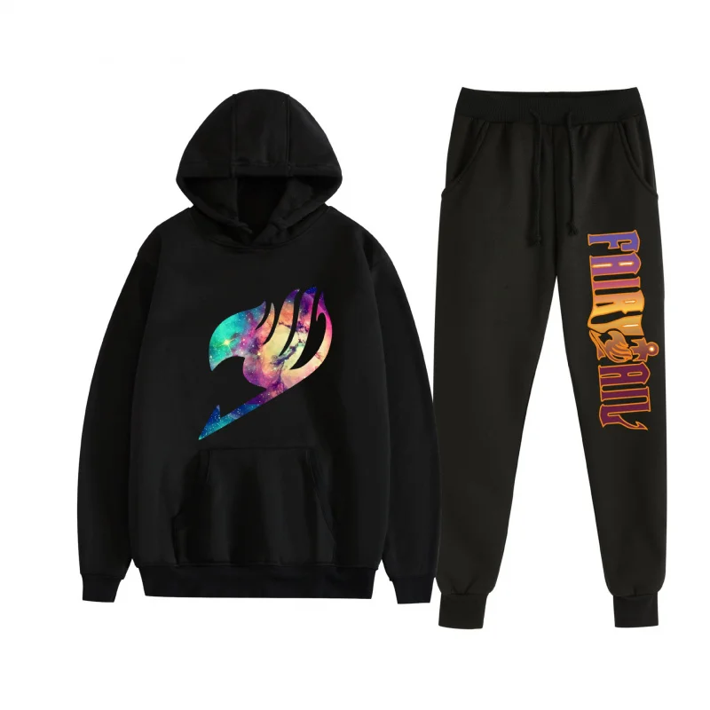 

2025Fashion Trendy Anime Print Hooded Sweatshirt Set High-Quality Loose Casual Personalized Hooded Sweatshirt Set