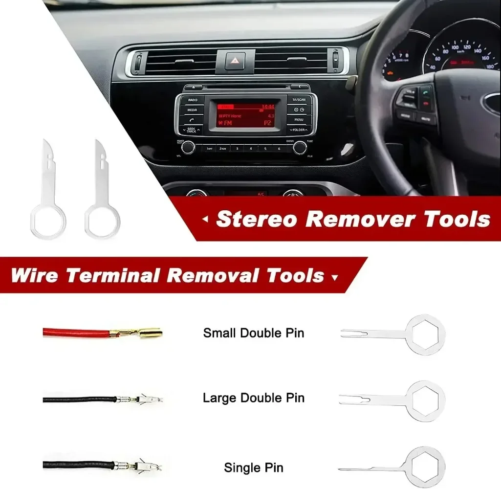 Car Trim Removal Tool Set Fastener Terminal Remover Car Panel Dash Door Audio Radio Stereo Disassembly Tools Auto Clip Pliers