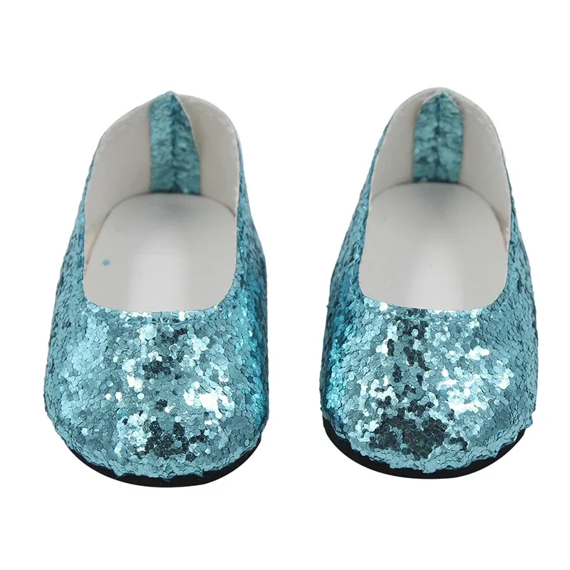 7 cm nieuwe mode baby pailletten pop schoenen handleiding canvas schoenen voor 43 cm poppen baby pasgeboren en 18 inch Amerikaanse poppen meisje cadeau