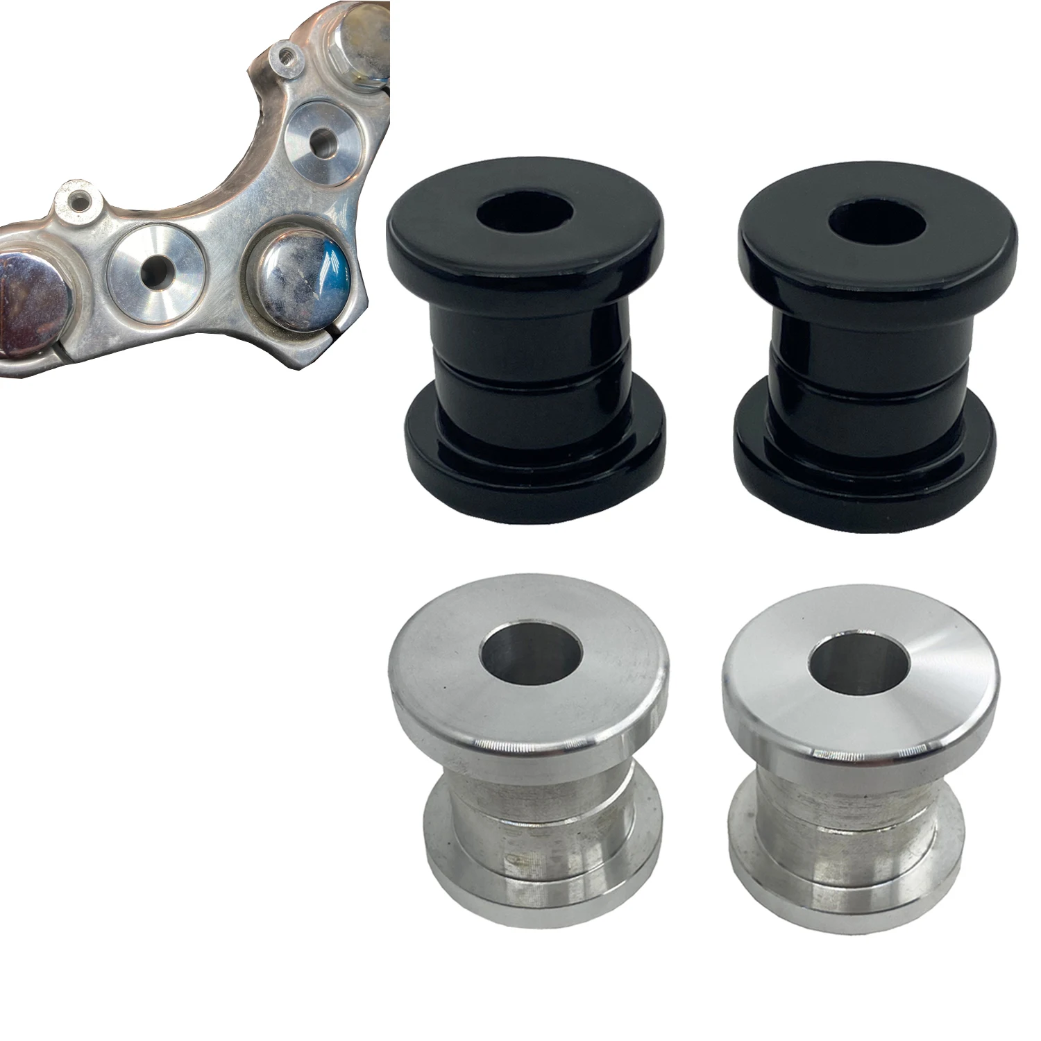 4 PCS CNC Aluminum Handlebar Riser Bushings Fit For Harley Dyna Softail Sportster XL 1986-2017