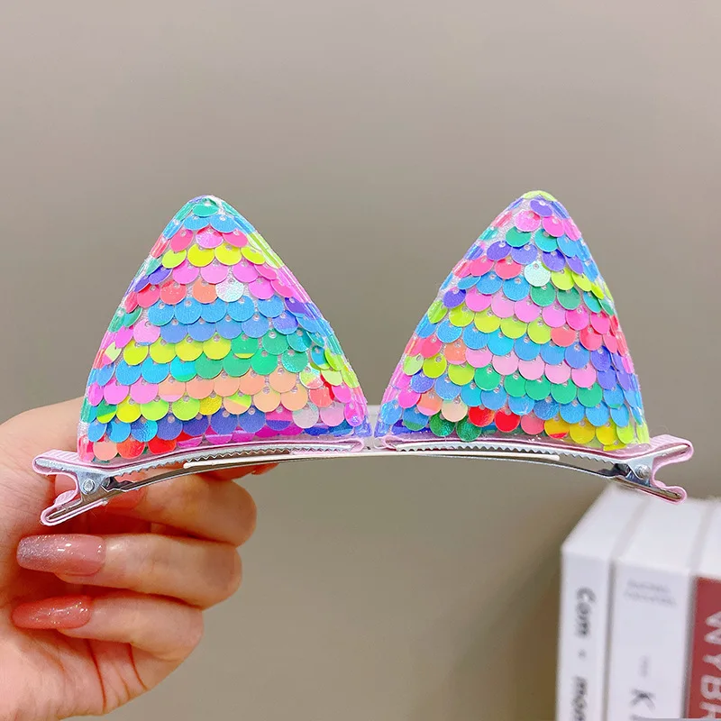 

Cute Cartoon Hair Clips Kids Mermaid Tail Design Non-Pull Barrettes for Beach Vacation Party Favors Toddler Gift