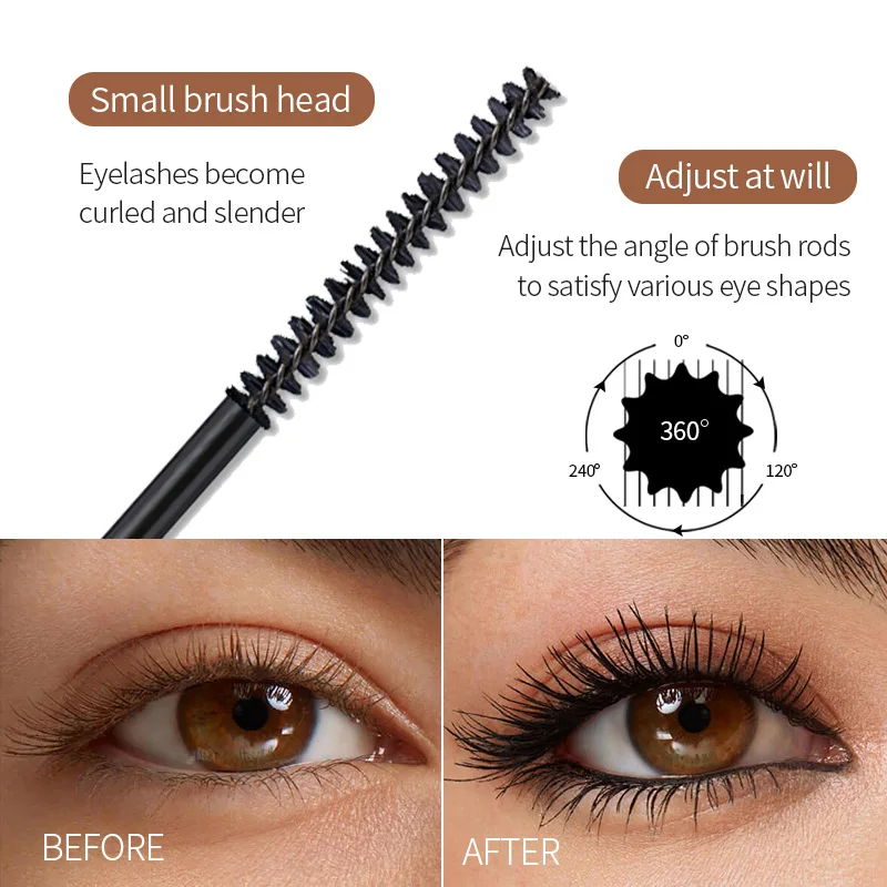 Silk Fiber Matte Mascara Makeup Ultra-Fine Brush Lengthens Eyelashes Small Brush Head Enhance Eyelashes Cosmetics Makeup