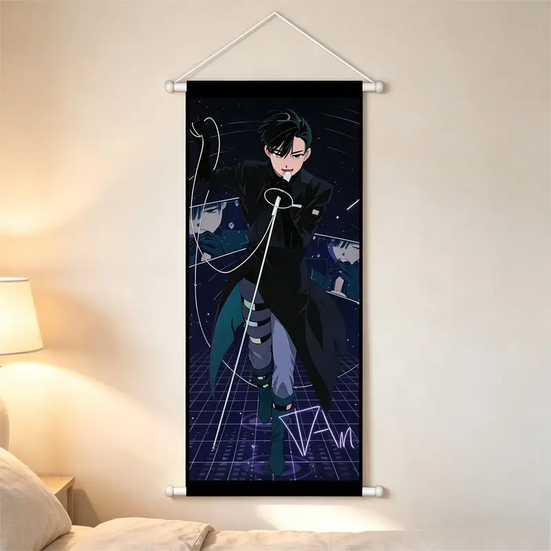 VIKAMA Japanische Alien Stage Anime Wandteppich Hängende Comic-Wanddekoration für Schlafzimmer, E-Sport-Raum und Heim-Atmosphäre – Detail 2