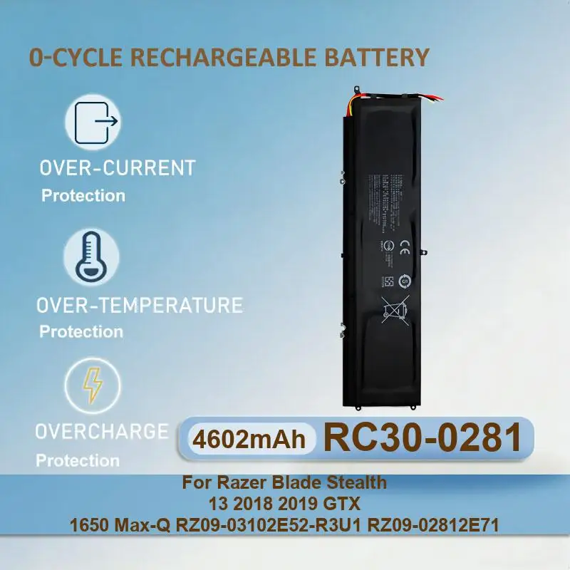 Battery For Razer Blade Stealth 15.6 2018 RTX 2070 i7 8750H 15 2020 RZ09-0328 RZ09-03304x RZ09-03305x RZ09-0330x RZ09-0330 13