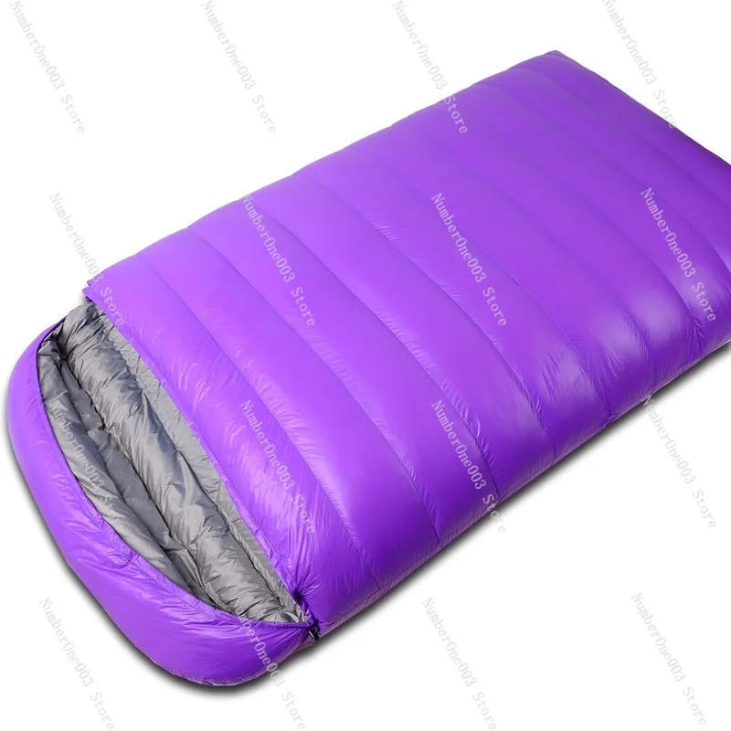 Ultralight Camping Double Duck Down Sleeping Bag Winter Autumn Outdoor Envelope Couple Keep Warm Soft Fabric Tourist Indoor Rest