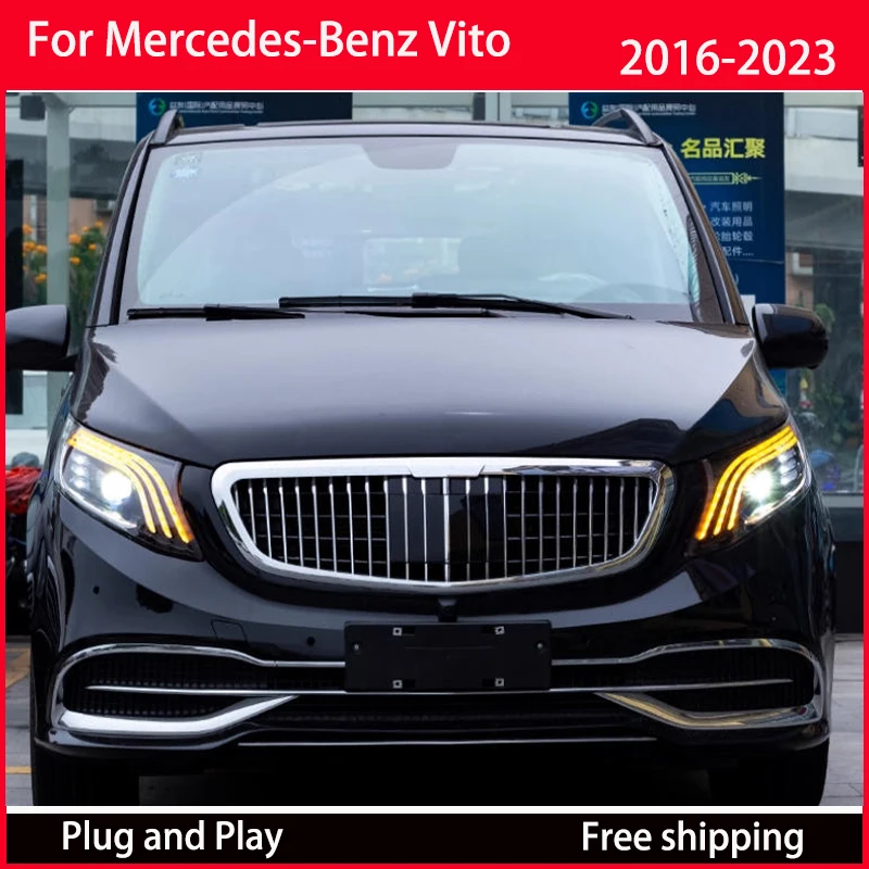 

Car Lamps Assembly For Benz Vito W447 2016-2023 V-Class Upgrade High Configure Auto LED Projector Lens Headlights Accessories