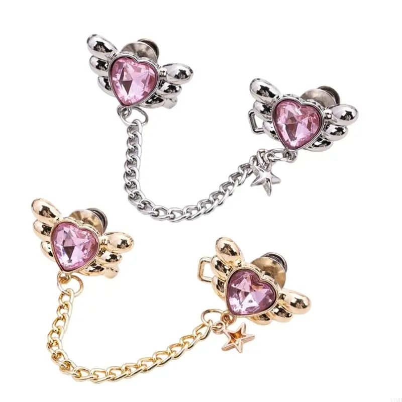 

3PCS Crystal Heart Waist Adjusting Pin Buckle Waist Extenders For Loose Pants Y1QD