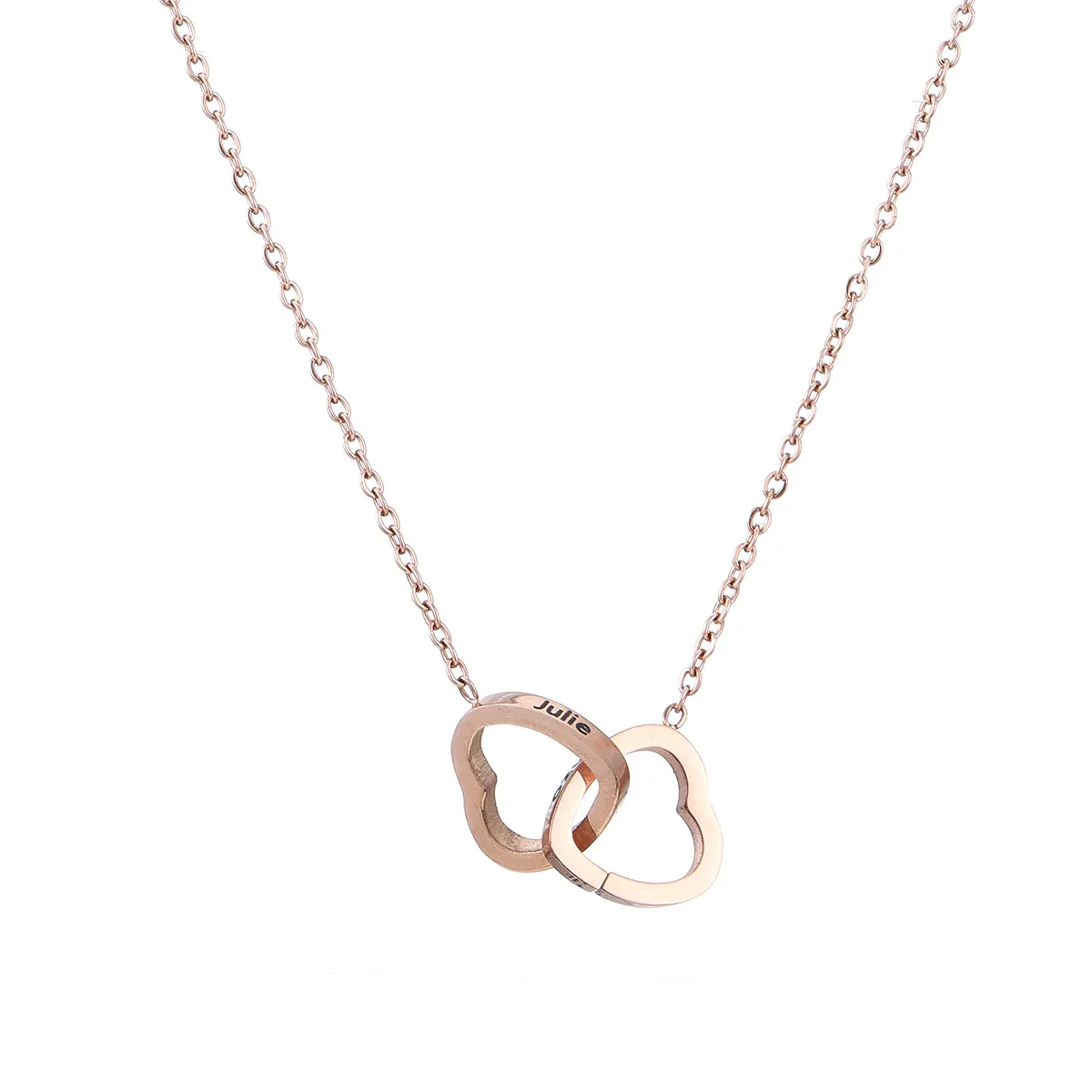 Leticia Lima اسم مخصص قلادة صندوق دوار مزدوج القلب صندوق الورد الأبدي لهدية عيد الحب