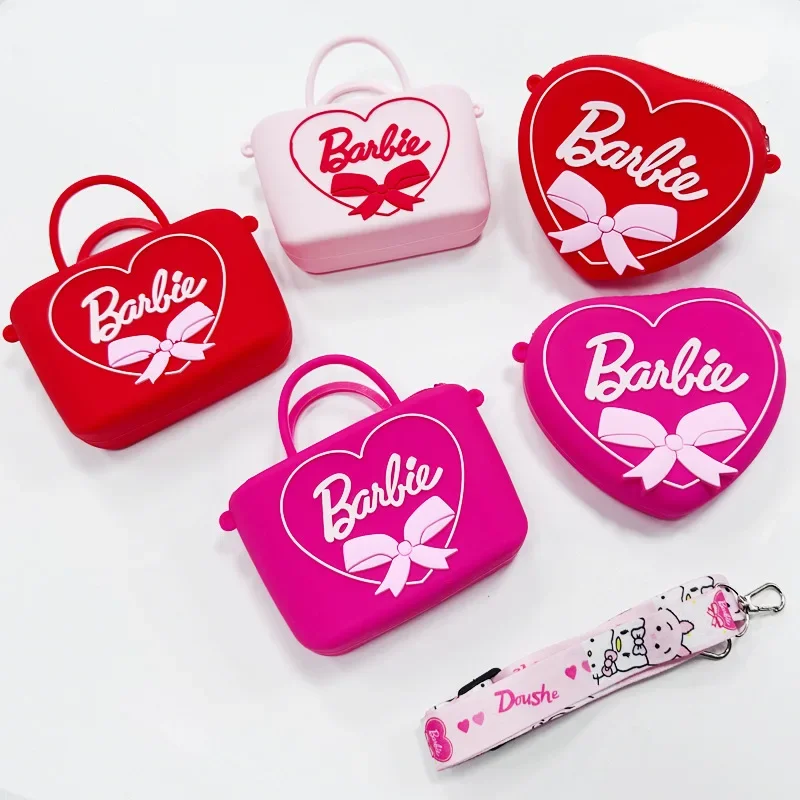 

MINISO Barbie The Movie Peripheral Two-dimensional Silicone Cartoon Kawaii Love Hand-held Crossbody Bag Is The Best Gift