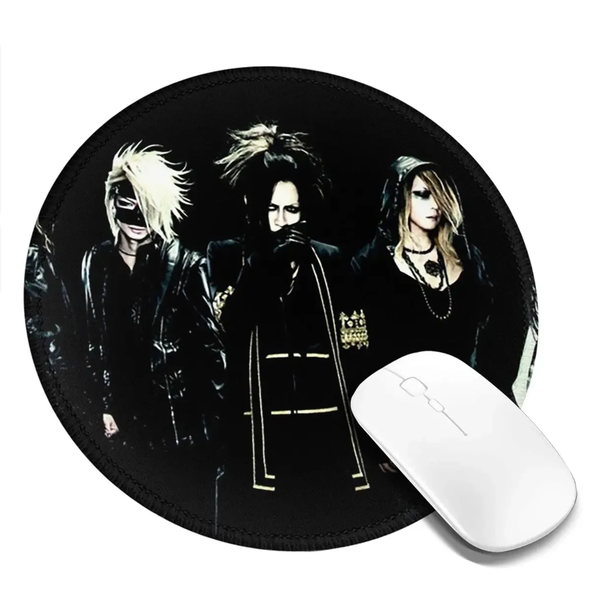 Japan Rock The Gazette Band Round Mouse Pad, tapete para teclado de computador, tapete para jogos, laptop, mesa de escritório, tapetes para mesa de escritório