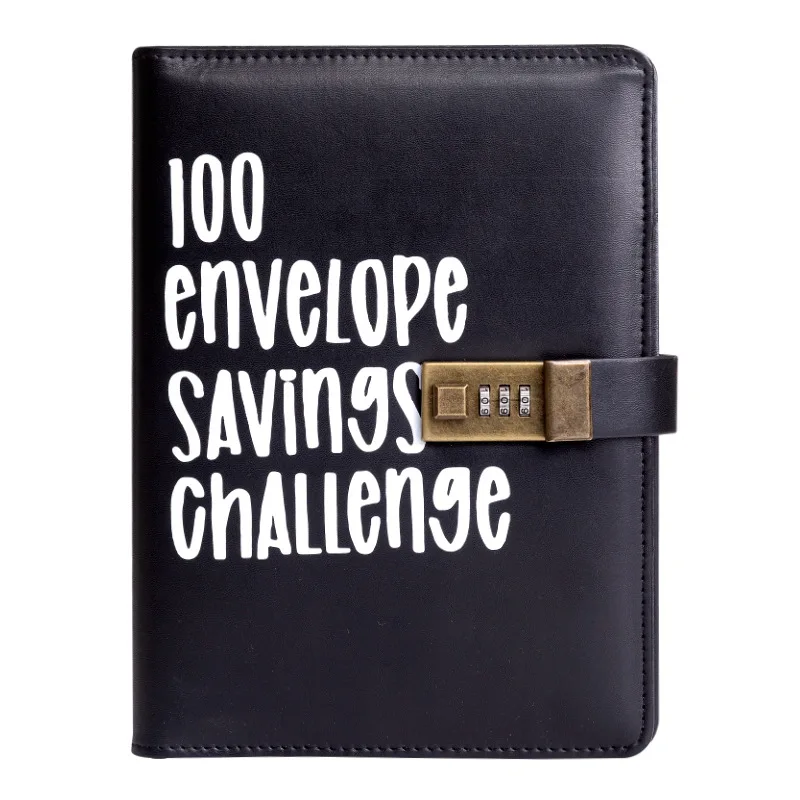 100 Day Challenge Lovers Envelope Budget Loose-Page Notebook Macaron Password Lock Creative Cash Planning Ledger