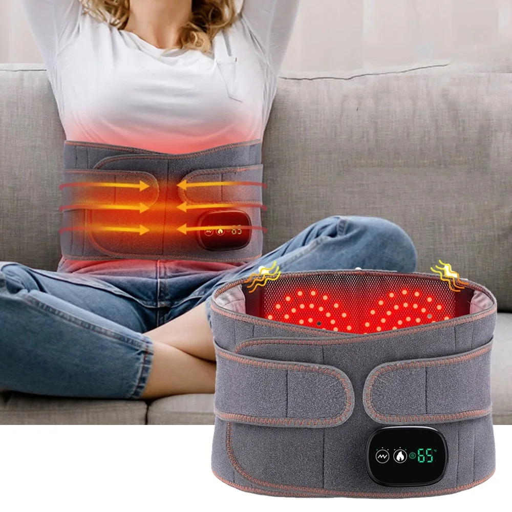 Electric Heating Waist Massager Vibration Hot Compress Lumbar Brace Belt Waist Massage Back Support Relax Blood Circulation