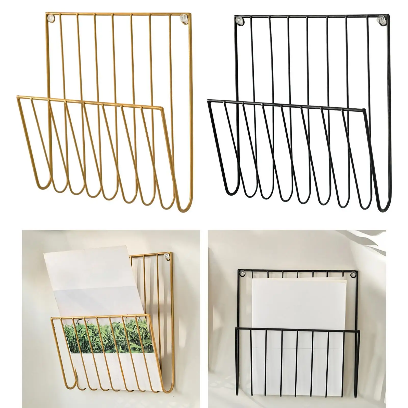 Magazine Rack Multifunctional Home Office School Wall Mount File Holder Storage for Folders Documents Letters Brochures Papers