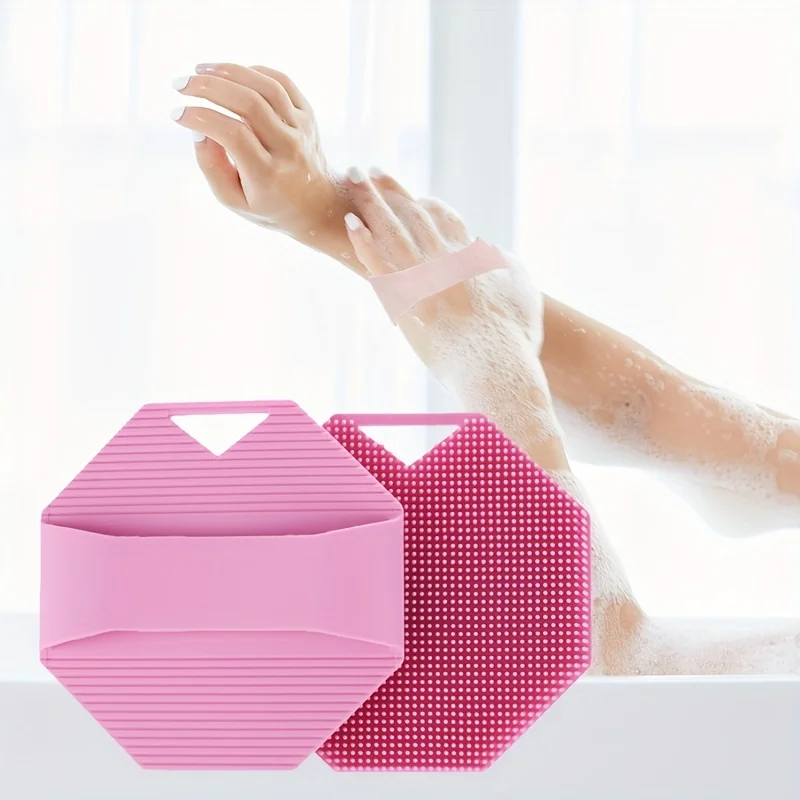 2pc Soft Anti- Body Scrubber Shower Brush - Gentle Exfoliating Bath Brush for Deep Cleansing, No Battery Needed