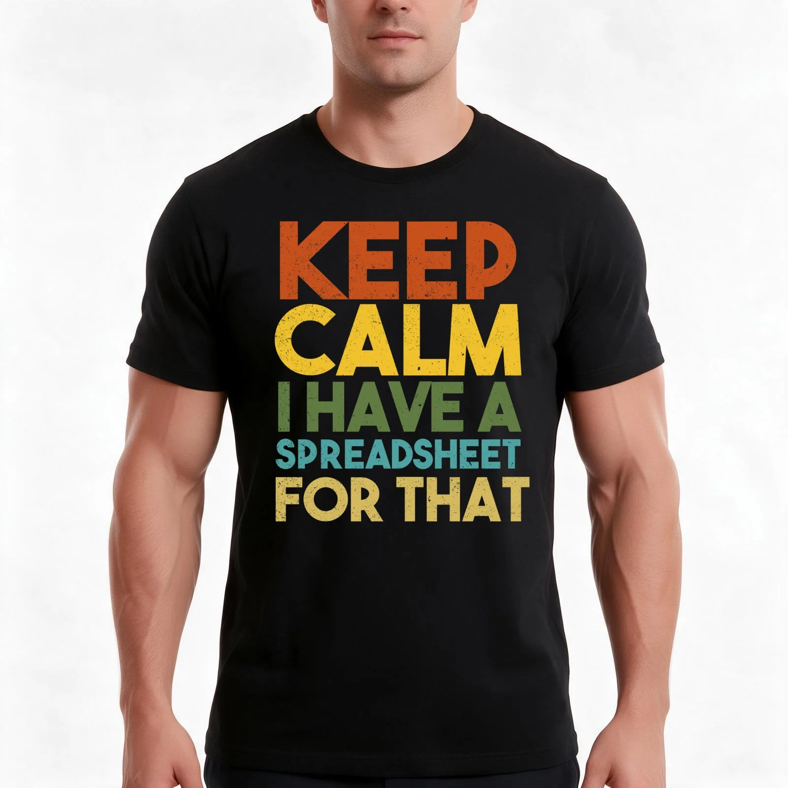 Keep Calm I Have A Spreadsheet For That T-Shirt, Summer Casual Cotton Tee, Oversized Streetwear Tops, Vintage Graphic Print