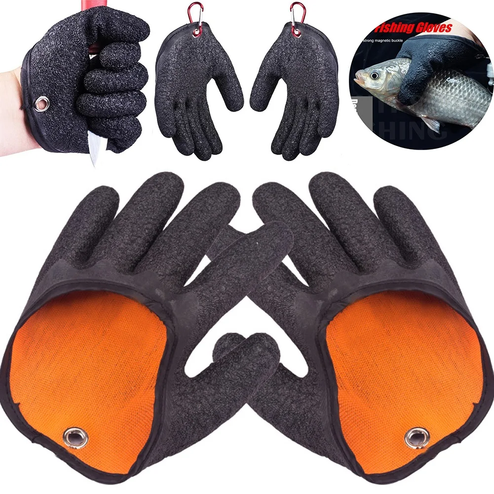 Fishing Gloves Full Finger Anti-Slip Fisherman Catching Fish Glove Protect Hand from Puncture Scrapes Waterproof Fishing Glove