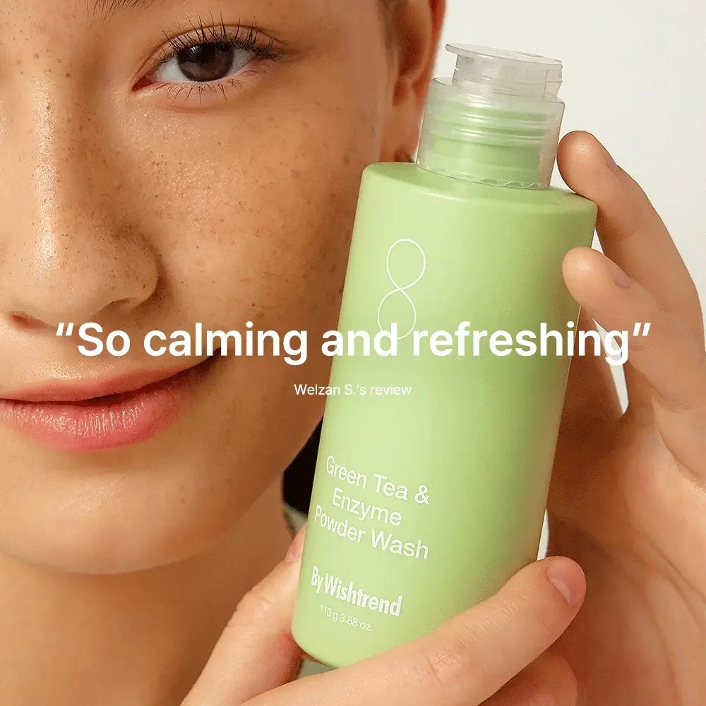 

BywishTrend Green Tea Protease Cleansing Flour, Refreshing Deep Cleansing Facial Cleanser