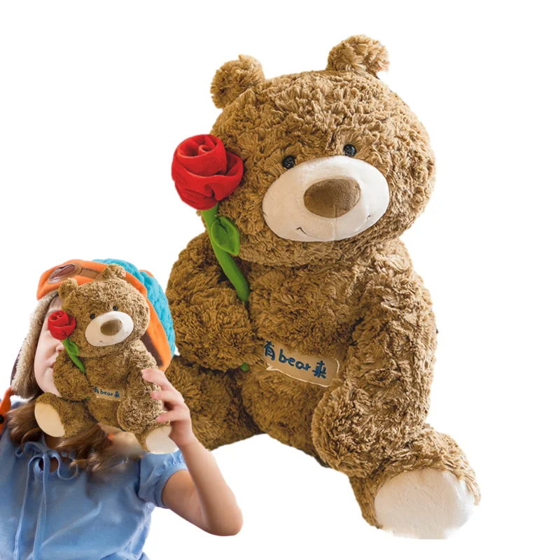 

Милая плюшевая игрушка, мягкая 12-дюймовая игрушка-медведь, плюшевая кукла-животное, милая детская подушка с розой, детские игрушки для детей и малышей