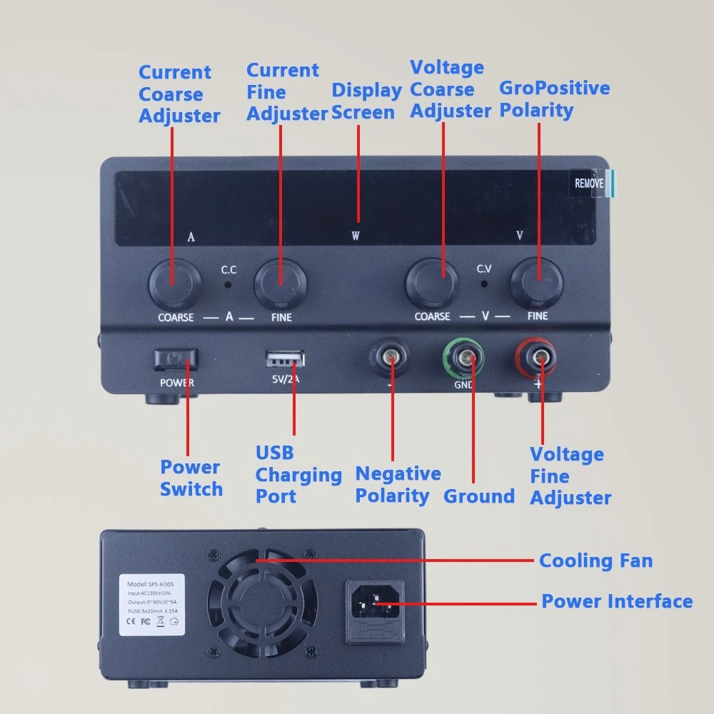 USB DC Lab Regulated Laboratory Power Supply Adjustable Voltage Regulator 30V 5A 150WStabilizer Switching Bench Source