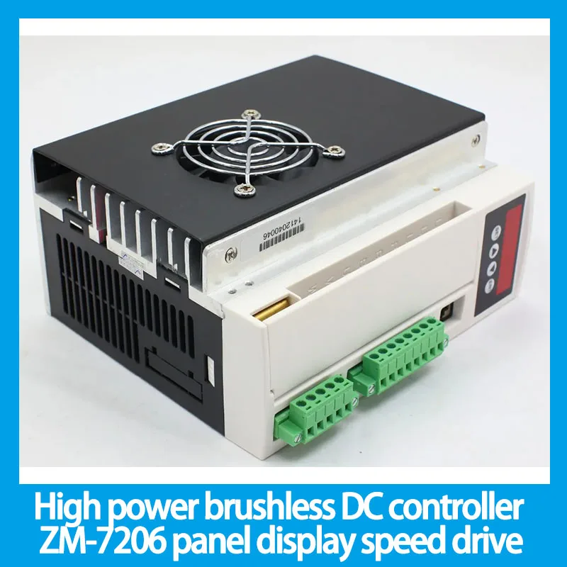 High power brushless DC controller ZM-7206 panel display speed drive 1.2KW with Hall sensors brushless DC motor