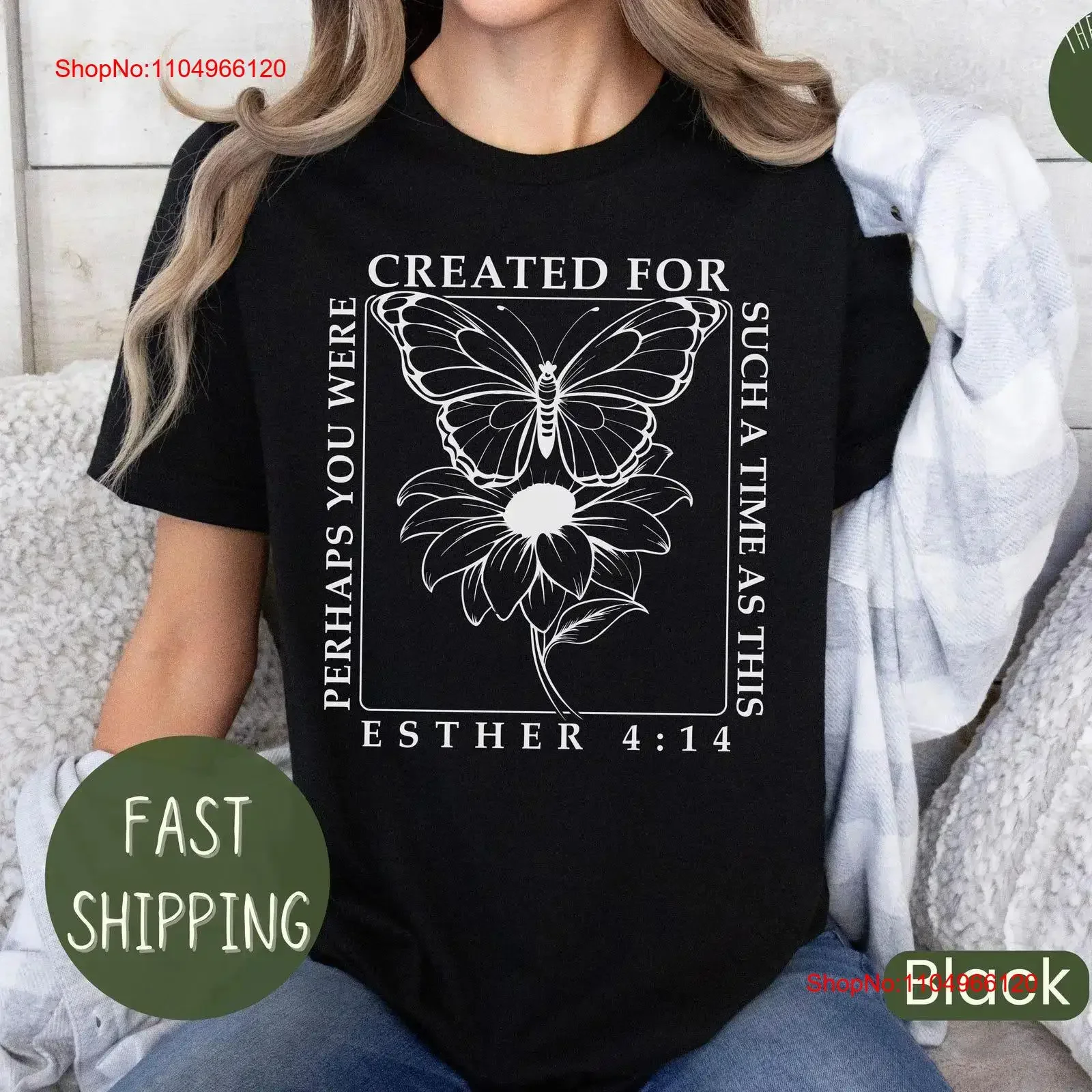 

Bible Verse T Shirt Esther 4 14 Christian Religion Clothing Church Cute Flower vintage Washed streetwear graphic Stretched