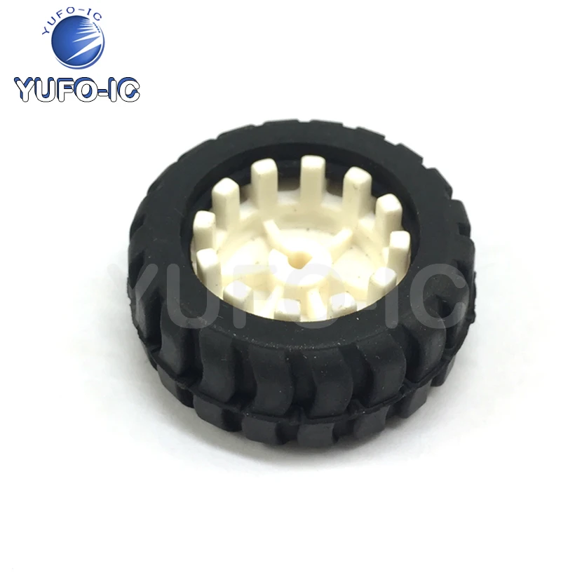 Free Ship 5pcs D-Axis Rubber Tire Robot Accessories 43MM Tracking Trolley Model Wheel With N20 Motor