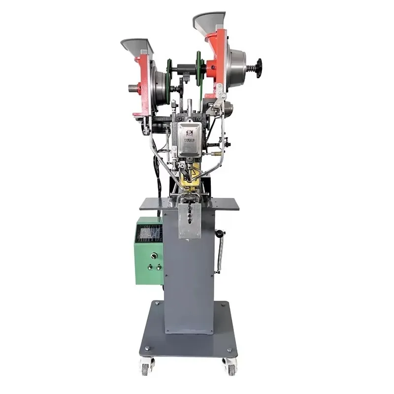 JZ-989NS Fully Automatic Jeans Button Attaching Machine With Servo Motor & PLC Control For Garments, Leather And Jeans