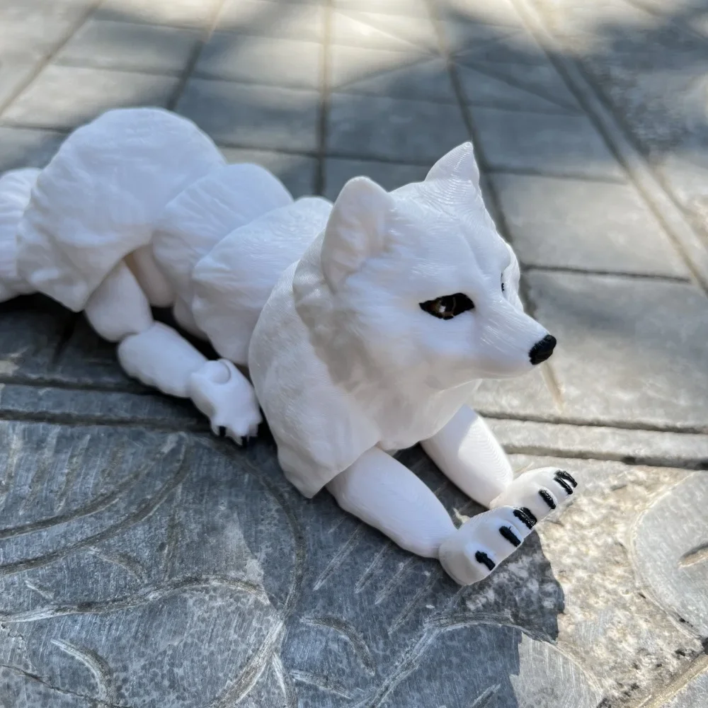 

Elegant White Fox Figure,Articulated Joints for Poseable Display,Exquisite Animal Sculpture for Home, Collectible Anime-Inspired