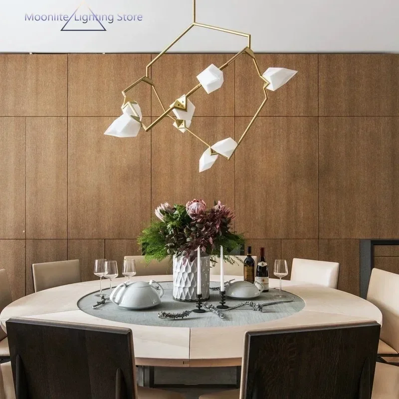 Post Modern Creative Individual Art Nordic Bedroom Designer Living Room Dining Room Villa LED Branch Peach Chandelier
