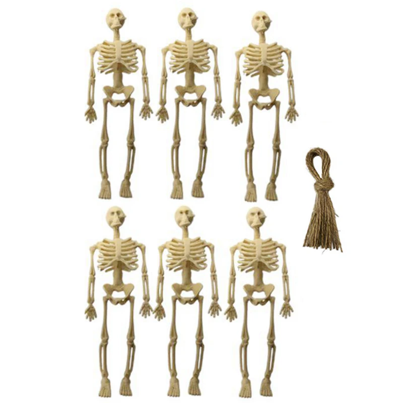 6 stücke Neue Halloween Themed Scary Orange Schwarz Grau Skeleton Anhänger Spukhaus Hause Schlafzimmer Desktop Dekoration Party Liefert – Detail 4