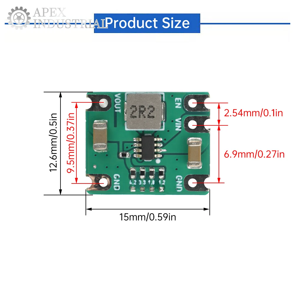 DC-DC Step-Down Power Module DC 2.5-6V to 1.2V/1.8V/3.3V/4.2V 2A Add Adjustable Voltage Shorting Point Conversion Efficiency 95%