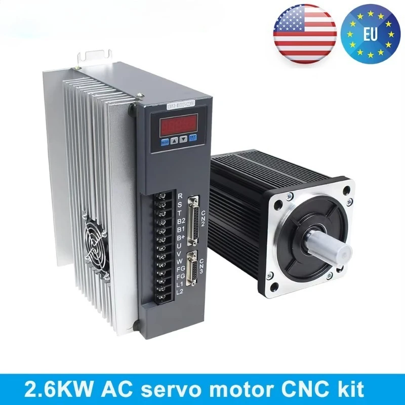 【BR US CZ】Optical Encoder 2.6KW AC Servo Motor 2500RPM 10N.M 130ST-M10025 220V With Brake Or Not
