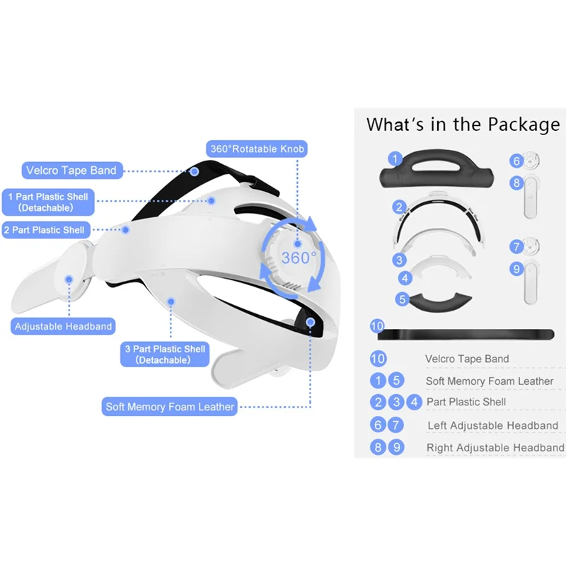 Aaael-para oculus quest 2 acessórios-correia de cabeça de carregamento rápido para fone de ouvido vr elite design cinta para oculus quest 2