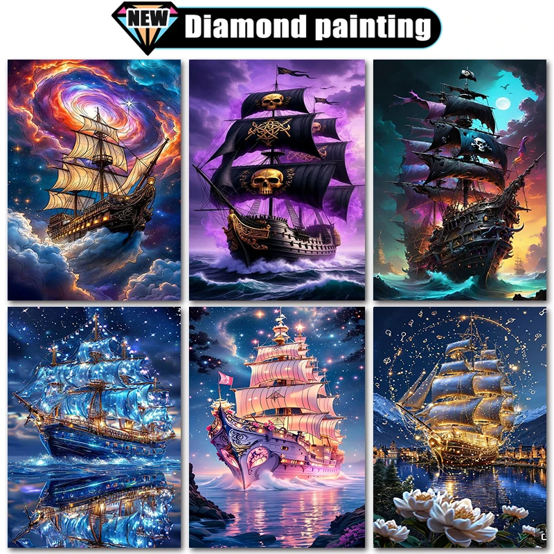 

Large sized Decorative Diamond Art Painting Sailing boat landscape Home Decor Full Square&Round mosaic embroidery Cross stitch