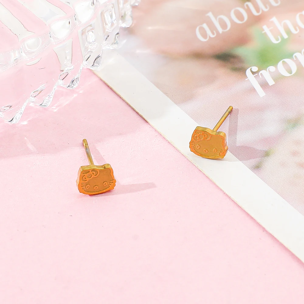 Hello Kitty Anime Ear Studs Cute Compact Earring Accessory for Girls And Women Exquisite Gift Idea