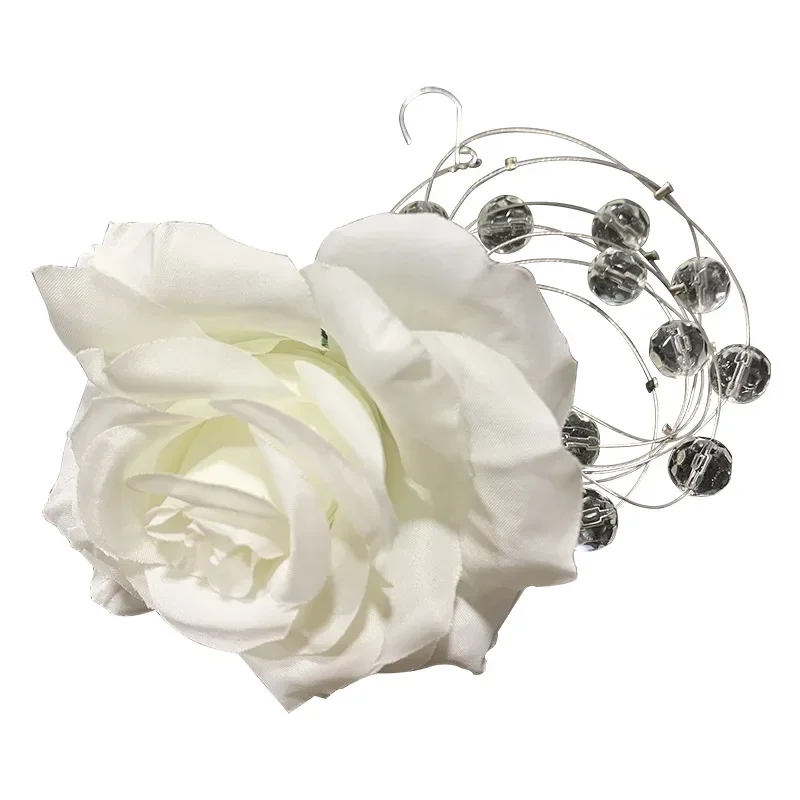 New Arrival Crystal Bead Flower Hoop Rings Pendant Chain Wedding Ceiling Hanging Decoration Luxury Floral Head Party Stage Decor view 5