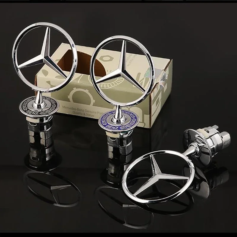 محرك السيارة هود شعار الجبهة بونيه كروم مارك اكسسوارات لمرسيدس بنز AMG W204 W205 W203 W211 W212 W213 W201 W210 W124 #5