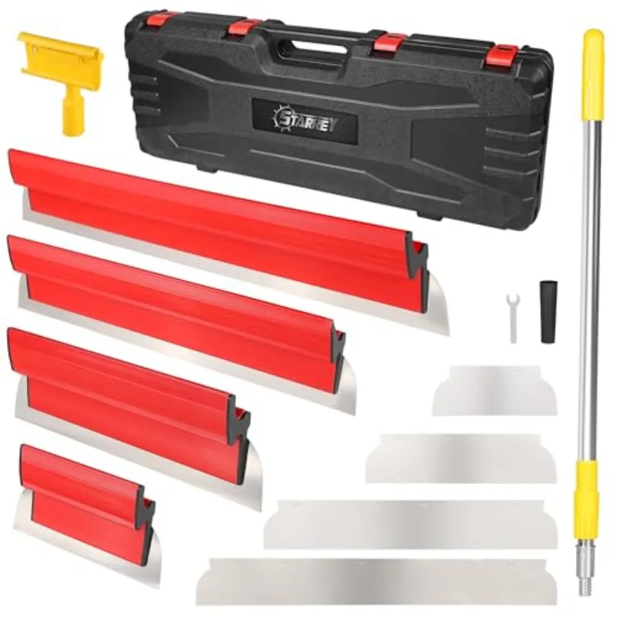 

Drywall Skimmg Blade Set with 30" - 48" Extension Handle 10/16// Staless Steel Skimmg Blades for Wall Surface Smoothg Drywall P