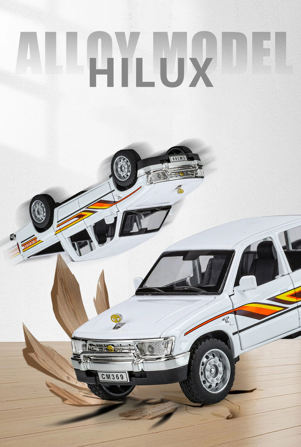 Modèle Réduit Toyota Hilux 1:32 En Alliage - Avec Lumière Et Son, Propulsion - Neuf, Année 2025