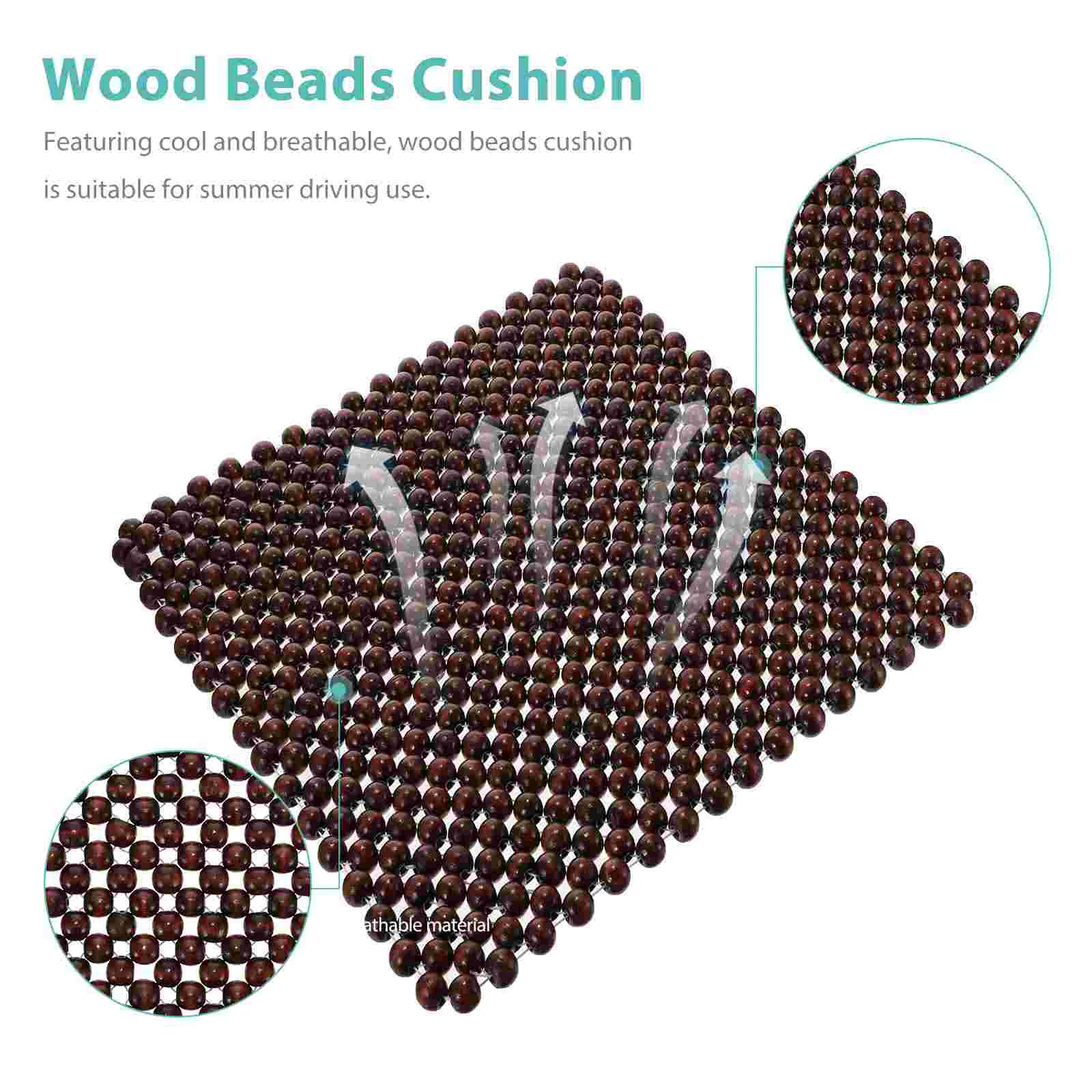 Wooden Bead Cushion Car Comfortable Beaded Seat Pad Beads Cushions Hood Pads Summer Cool